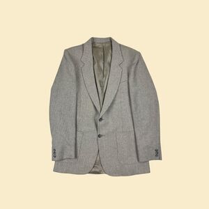 1970s grey 42L sports coat by Angels Flight, vintage USA-made blazer/suit jacket
